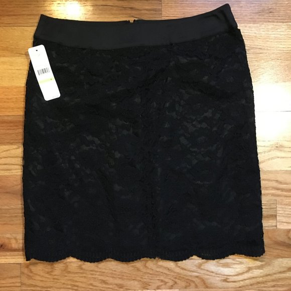 NWT LAUNDRY BY SHELLI SEGAL ZIP LACE SKIRT 4 - Picture 2 of 7